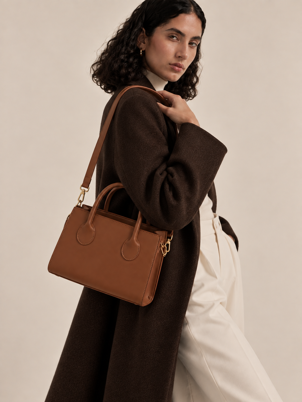 Amélie In Brown Top Handle Bag