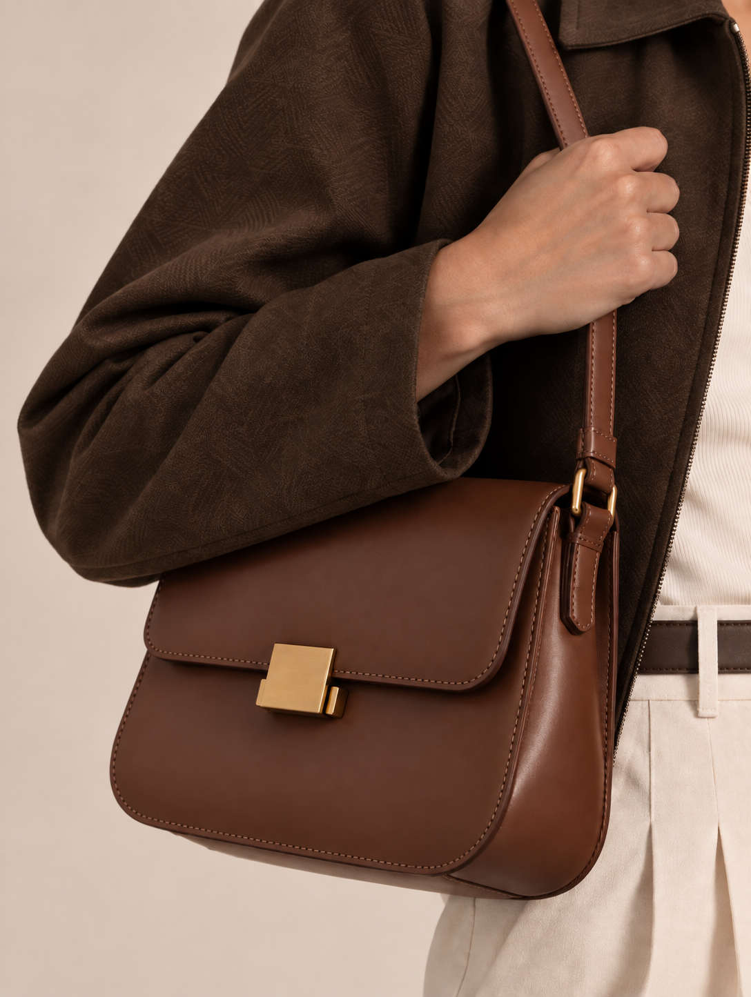 Camille In Coffee Cross Body Bag