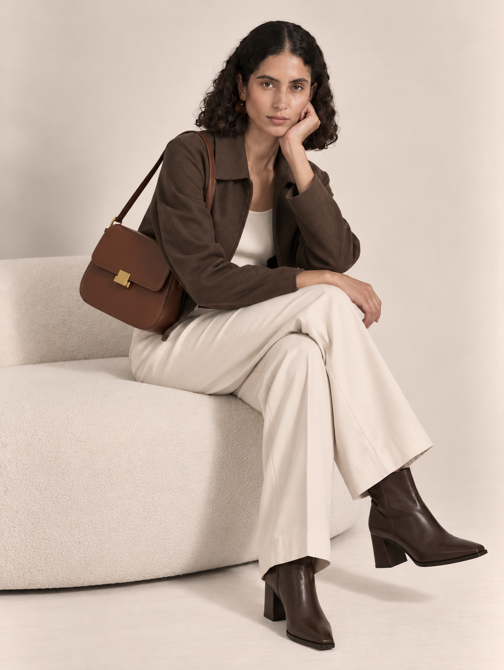 Camille In Coffee Cross Body Bag