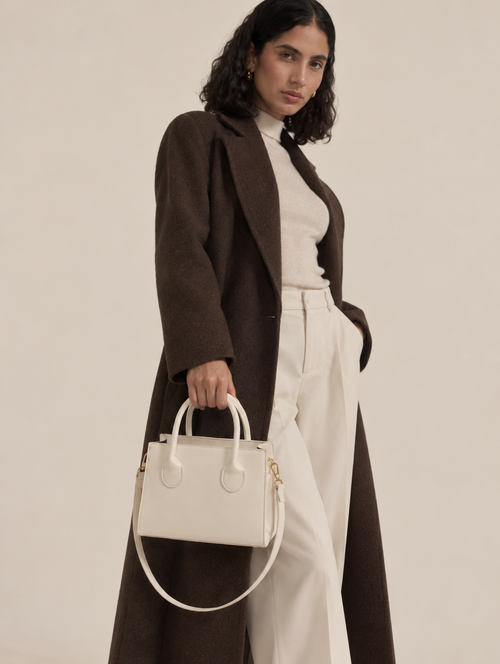 Amélie In White Top Handle Bag