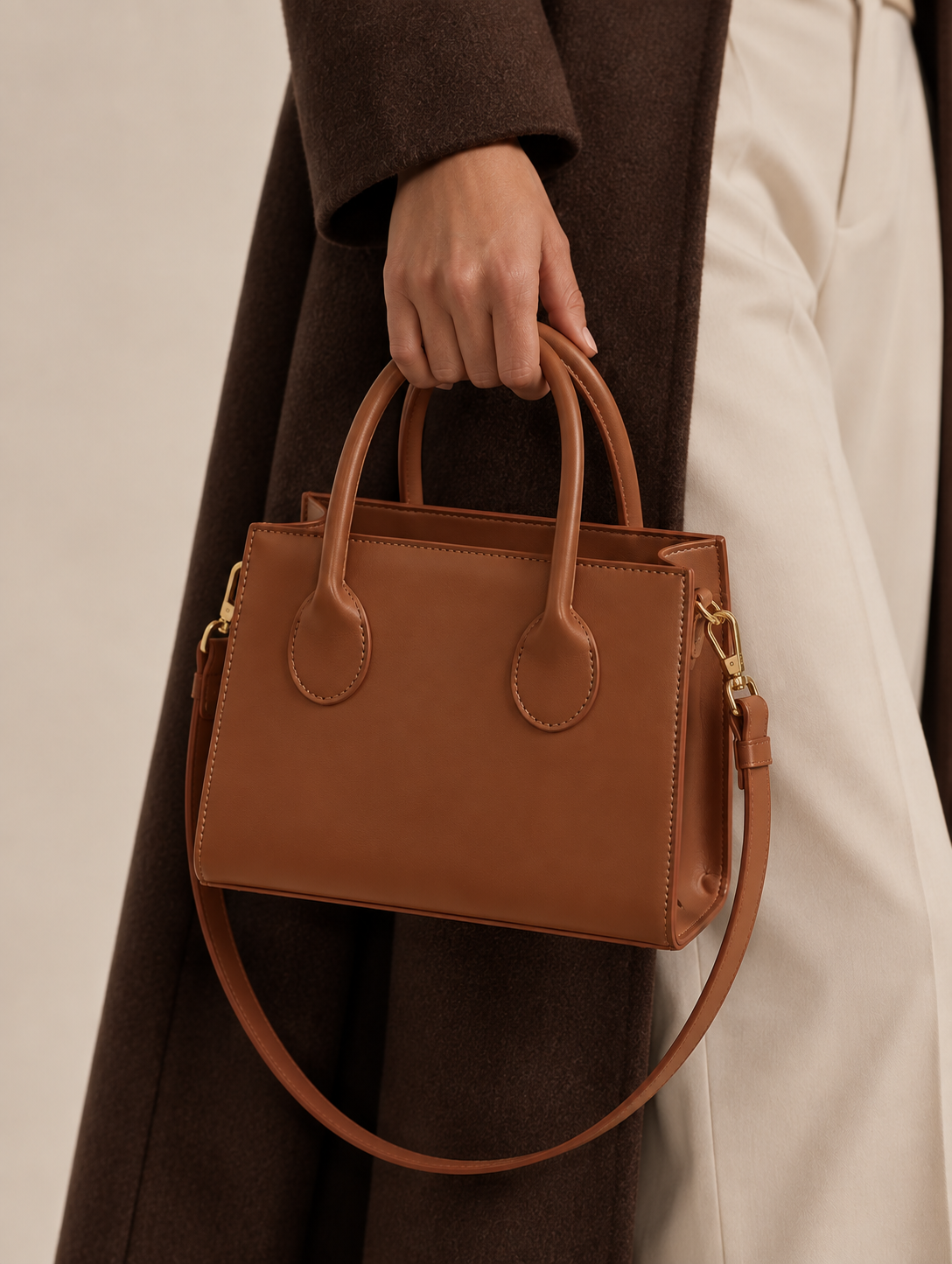 Amélie In Brown Top Handle Bag